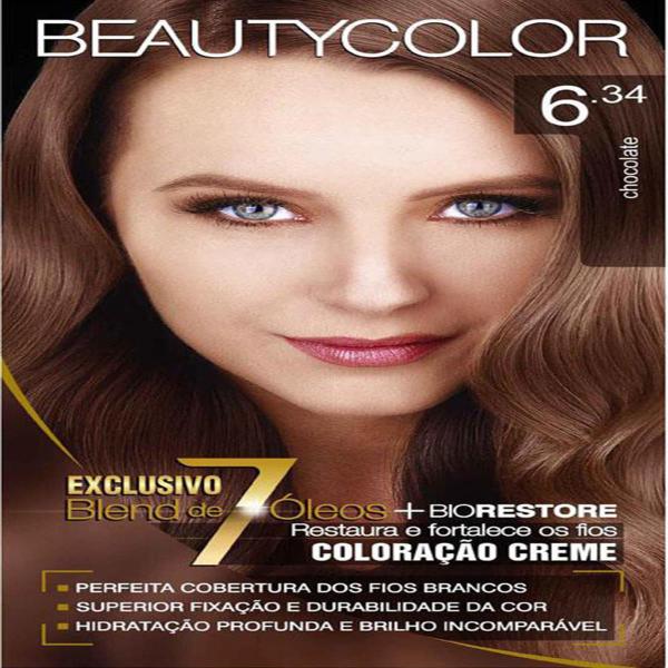 Tintura Permanente Beauty Color 6.34 Chocolate - Sem Marca