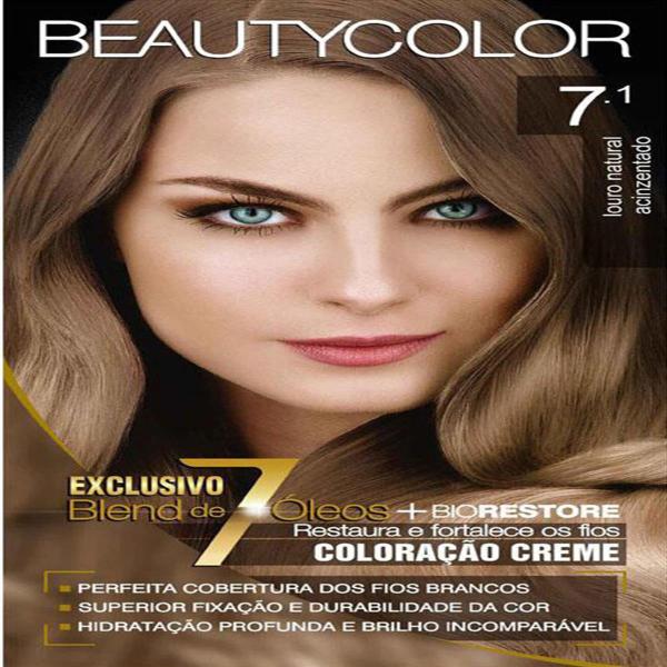 Tintura Permanente Beauty Color 7.1 Louro Natural Acinzentado - Sem Marca