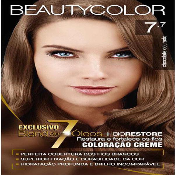 Tintura Permanente Beauty Color 7.7 Chocolate Dourado - Sem Marca