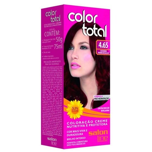 Tintura Salon Line Color Total 50G Castanho Vermelho Acaju 4.65