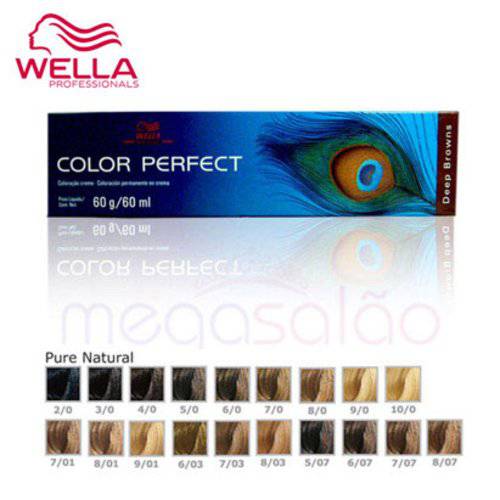 Tintura Wella Color Perfect 8/07 Louro Claro Natural Marrom 60g