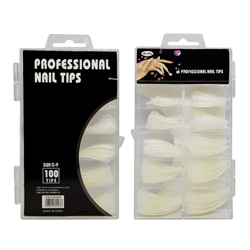 Tips Stiletto Natural Professional Nail Tips 100 Unidades