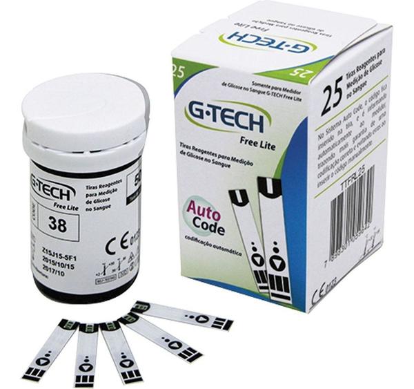 Tiras Reagentes Medição de Glicose G-tech Free Lite 25un