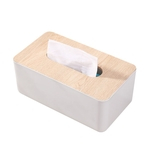 Tissue Organizer Capa Tissue Storage Box Uso Doméstico Simples Titular Guardanapo Recipiente De Armazenamento De Desktop com Parte Superior de Madeira