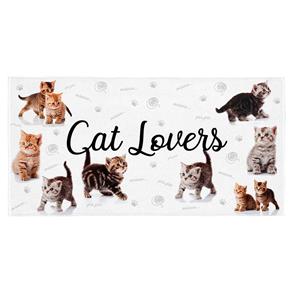 Toalha Aveludada Transfer Cat Lovers 1 Peça - Lepper - MARROM