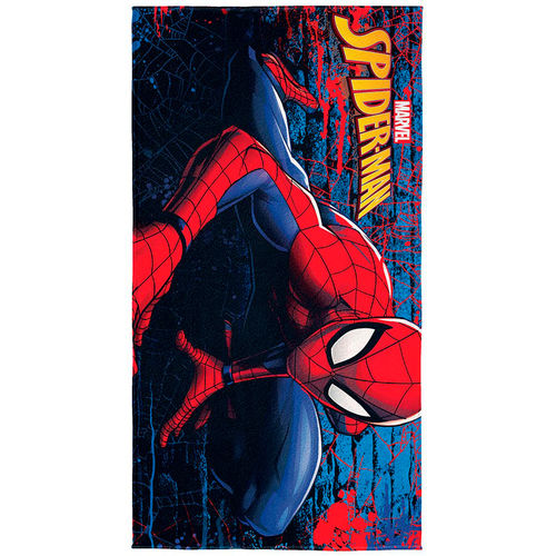 Toalha Aveludada Transfer Spider Man 70 Cm X 1,40 M com 1 Peça Lepper Vermelha