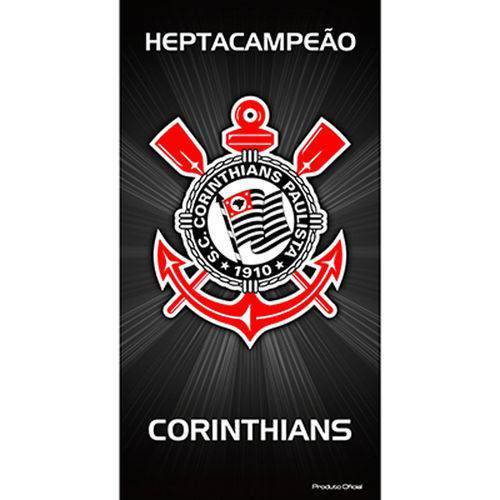 Toalha Buettner Veludo Estampado Corinthians Heptacampeão