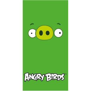 Toalha de Banho Aveludada Camesa Angry Birds 70x140 Cm - Verde