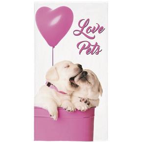 Toalha de Banho Aveludada Pet Love 1 Peça - Lepper - Rosa