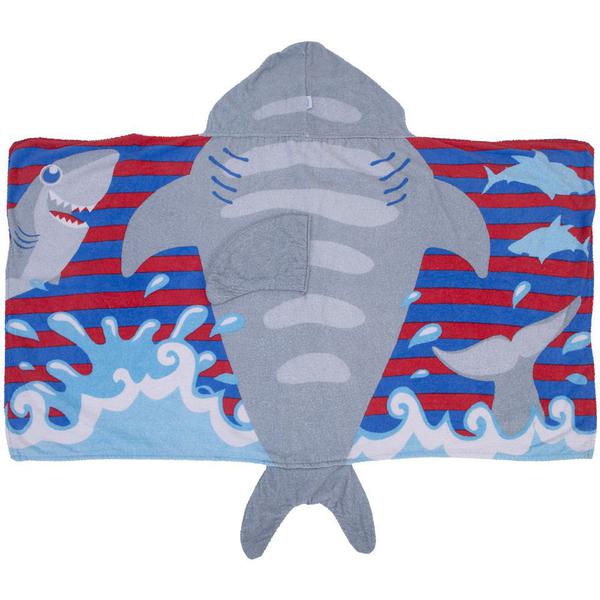Toalha de Banho Baby Joy 3D com Capuz 68cmx1,20m Funny Tubarão