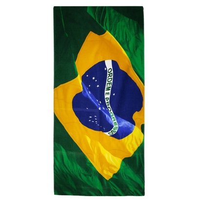 Toalha de Banho Brasil Bouton Veludo Bandeira do Brasil