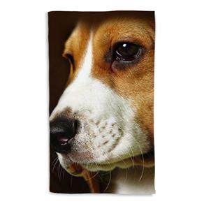 Toalha de Banho Cachorro Bulldog Americano Portrait 135x70cm - Cinza