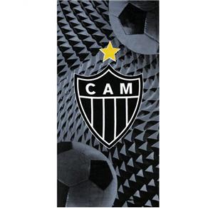 Toalha de Banho - Clubes de Futebol - Atlético Mineiro - Mod 06 - Aveludada - Dohler - PRETO