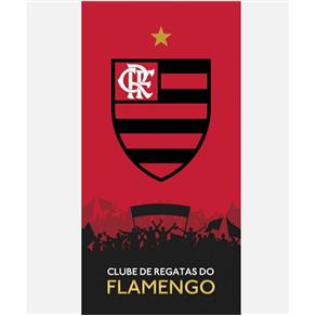 Toalha de Banho - Clubes de Futebol - Flamengo - Mod 12 - Aveludada - VERMELHO