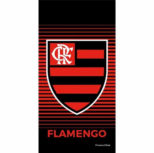 Toalha de Banho de Times de Futebol Aveludada Estampada 70x140cm Buettner Licenciada Brasão Flamengo 2019