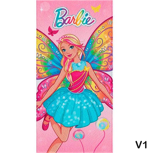 Toalha de Banho Felpuda Barbie Reino do Arco-Íris - Lepper - U - V4