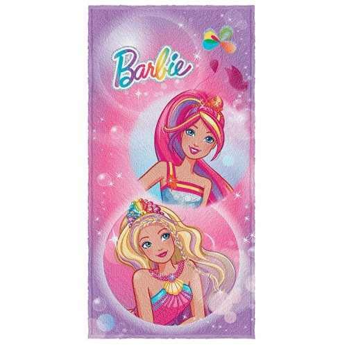 Toalha de Banho Felpuda Barbie Reino do Arco-Íris - Lepper