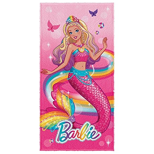 Toalha de Banho Felpuda Barbie Reino do Arco-Íris - Lepper
