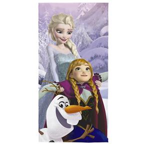 Toalha de Banho Felpuda Estampada Frozen Anna. Elza e Olaf 60 X 120 Cm - Lepper - Roxo