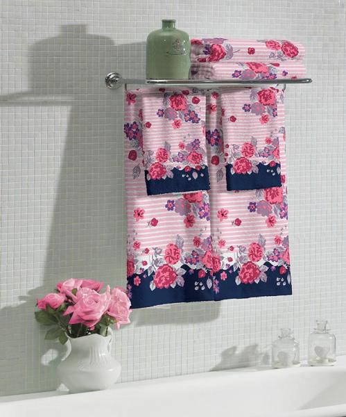 Toalha de Banho Felpuda - Estampada - Rubi Floral - Rosa - Lepper
