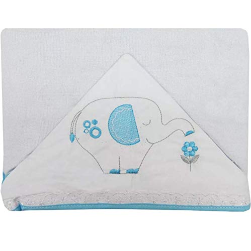 Toalha de Banho Forrada com Capuz Elefante Azul - Fisher-Price