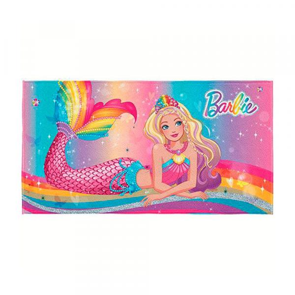 Toalha de Banho Infantil Aveludada Barbie Reino do Arco-íris Lepper