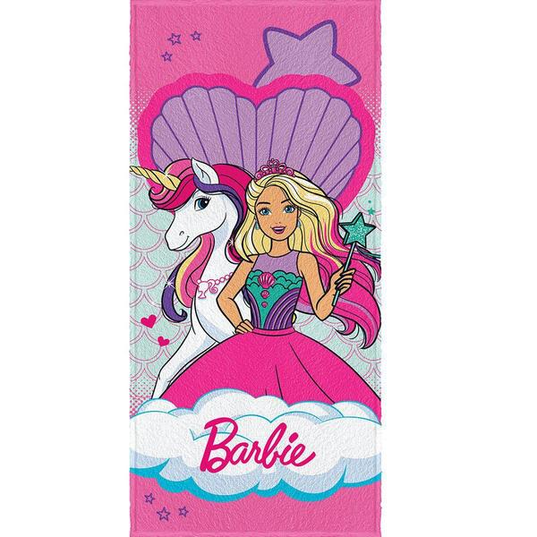 Toalha de Banho Infantil Barbie R. Mágicos Felpuda Lepper 4
