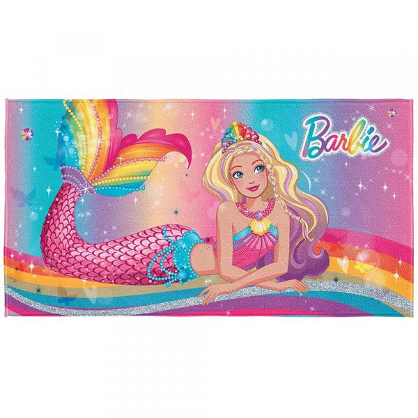 Toalha de Banho Infantil - Barbie Reino do Arco Iris - Aveludada - Lepper - Lepper