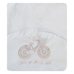 Toalha de Banho Infantil Bicicletinha Classic for Baby Cor Branca