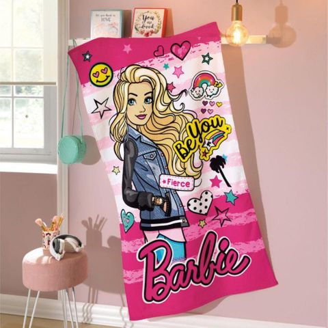 Toalha de Banho Infantil Dohler -Velour Estampada Barbie