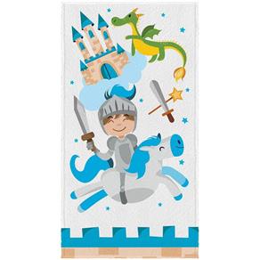 Toalha de Banho Infantil Felpuda Lepper Cavaleiro - Azul Claro
