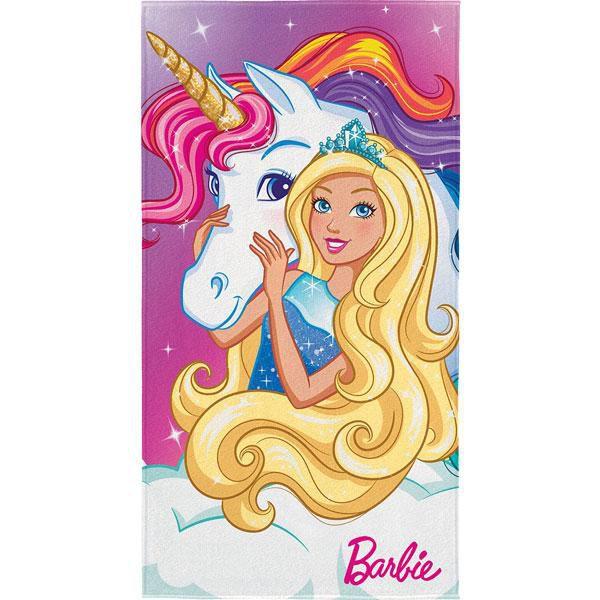 Toalha de Banho Infantil Lepper Aveludada Transfer Barbie Reinos Magicos 6130601