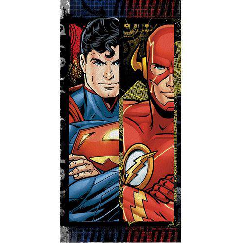 Toalha de Banho Infantil Lepper Flash e Superman Liga da Justiça