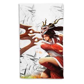 Toalha de Banho League Of Legends Akali Lua Sangrenta Portrait 135x70cm - Branco