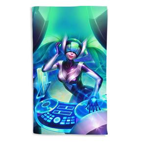 Toalha de Banho League Of Legends Dj Sona Cinética Portrait 135x70cm - Azul