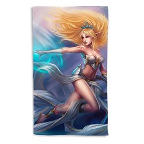 Toalha de Banho League Of Legends Janna Fúria da Tempestade Portrait 135x70cm - Azul