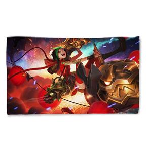 Toalha de Banho League Of Legends Jinx Fogos de Artifício Landscape 135x70cm - Vermelho