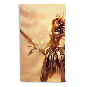 Toalha de Banho League Of Legends Leona a Alvorada Radiante Portrait 135x70cm - Amarelo