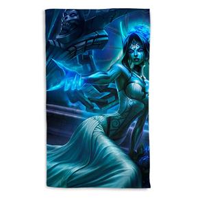 Toalha de Banho League Of Legends Morgana Noiva Fantasma Portrait 135x70cm - Azul