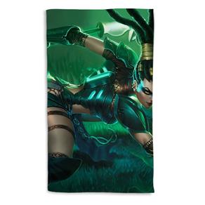 Toalha de Banho League Of Legends Nidalee Caçadora de Cabeças Portrait 135x70cm - Verde