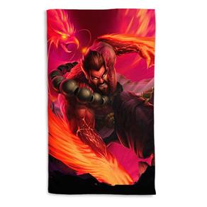 Toalha de Banho League Of Legends Udyr Guardião Espiritual Fênix Portrait 135x70cm - Vermelho