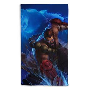 Toalha de Banho League Of Legends Udyr Guardião Espiritual Portrait 135x70cm - Azul