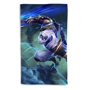 Toalha de Banho League Of Legends Zed Lamina do Trovão Portrait 135x70cm - Azul