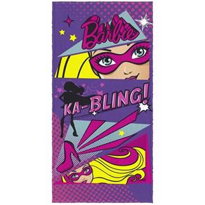 Toalha de Banho Lepper Barbie Super Princesa Bling Felpuda