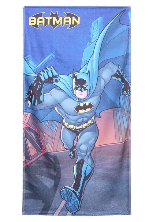 Toalha de Banho Lepper Batman Aveludada Azul