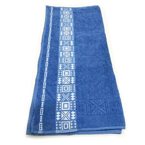 Toalha de Banho Nomade - Cor Azul com Detalhe Branco 75cm X 1,40m