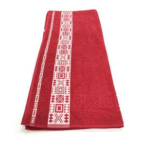 Toalha de Banho Nomade - Cor Vermelha com Branco 75cm X 1,40m
