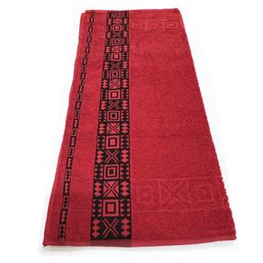 Toalha de Banho Nomade - Vermelha com Preto 75cm X 1,40m