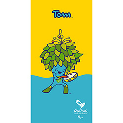 Toalha de Banho Olímpica Rio 2016 Mascote Tom Amarela - Buettner