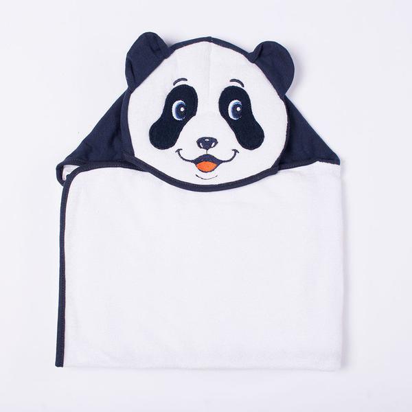 Toalha de Banho Panda Azul Marinho com Capuz - Canto de Encanto